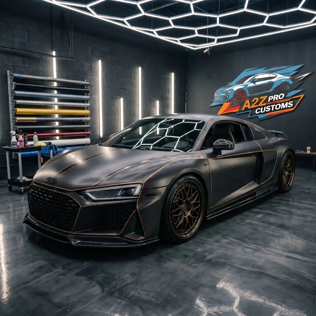 Certified restyling technician performing precision automotive customization at A2Z Pro Customs in Surrey BC
