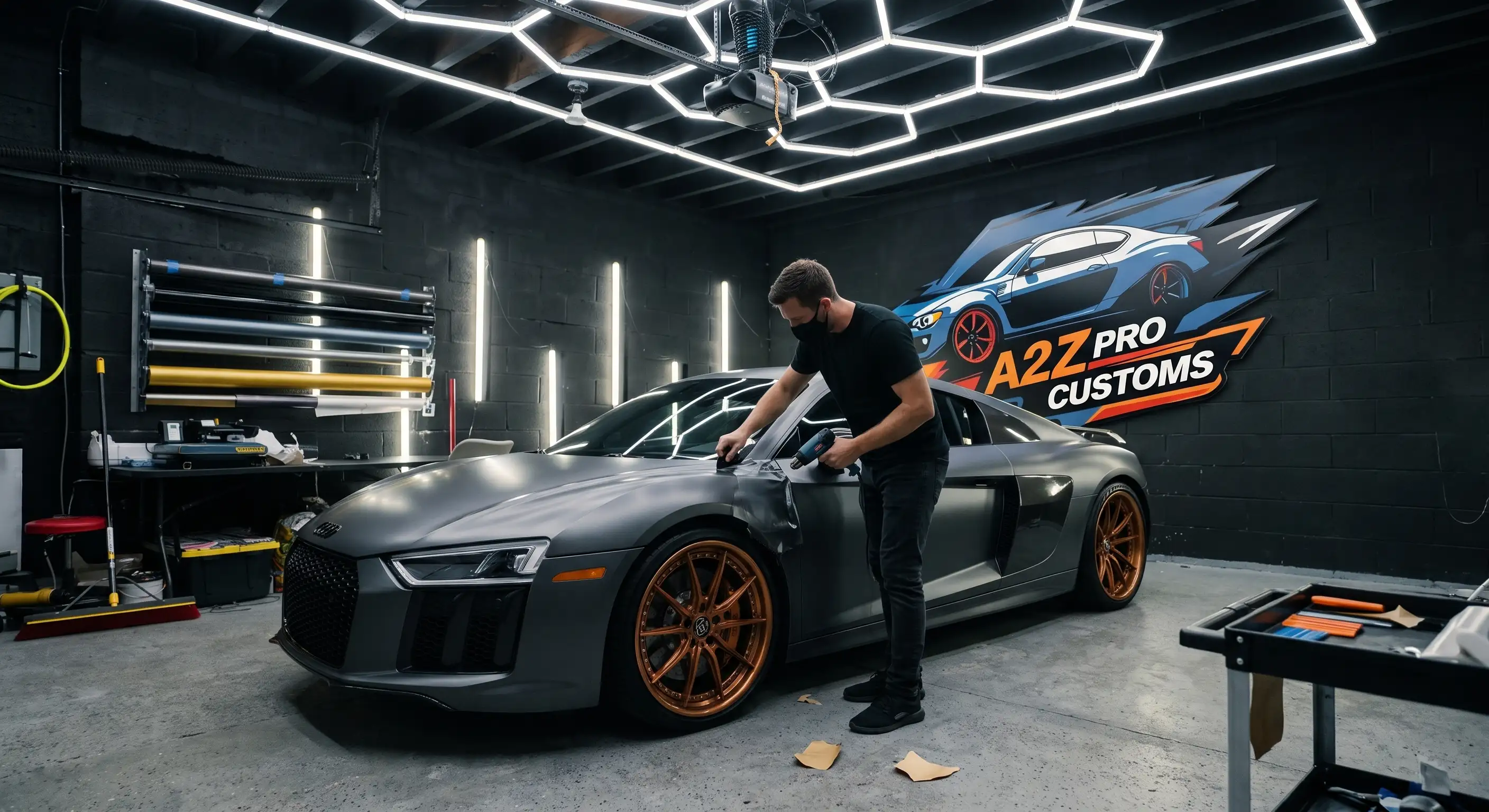 Custom color change vinyl car wrap by A2Z Pro Customs Surrey