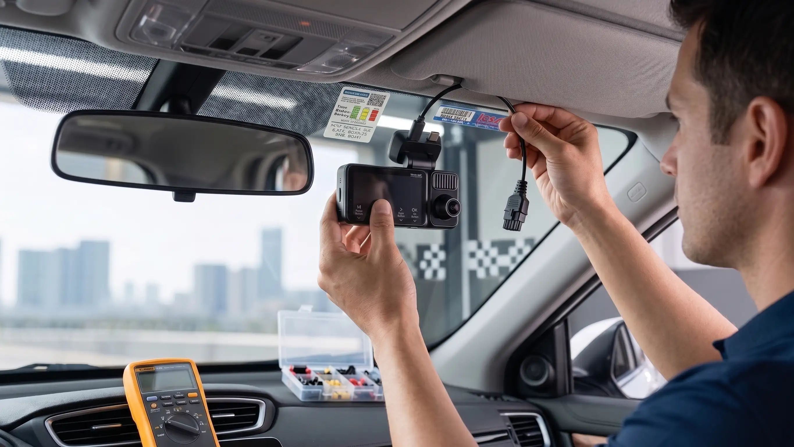 Seamlessly hardwired 4K dashcam installation in Surrey BC providing ICBC evidence